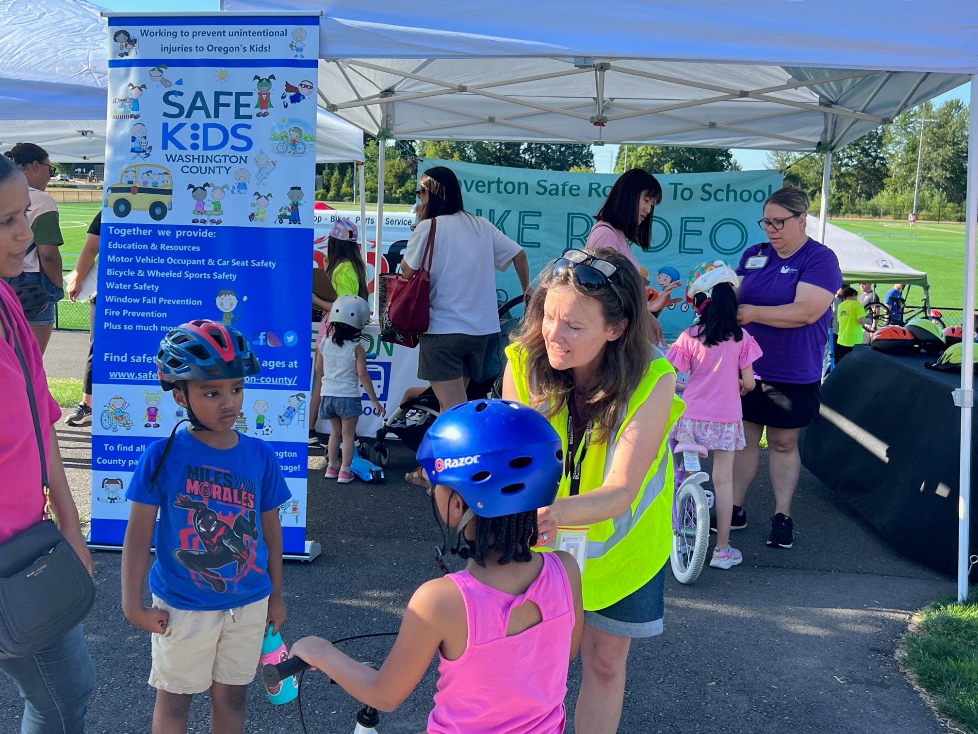 Children at the Bike Rodeo event